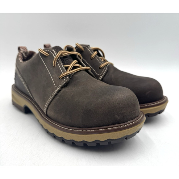 NEW Timberland HIGHTOWER Women's Oxford Safety Work Shoe Brown US Size 6 Medium - Picture 1 of 11